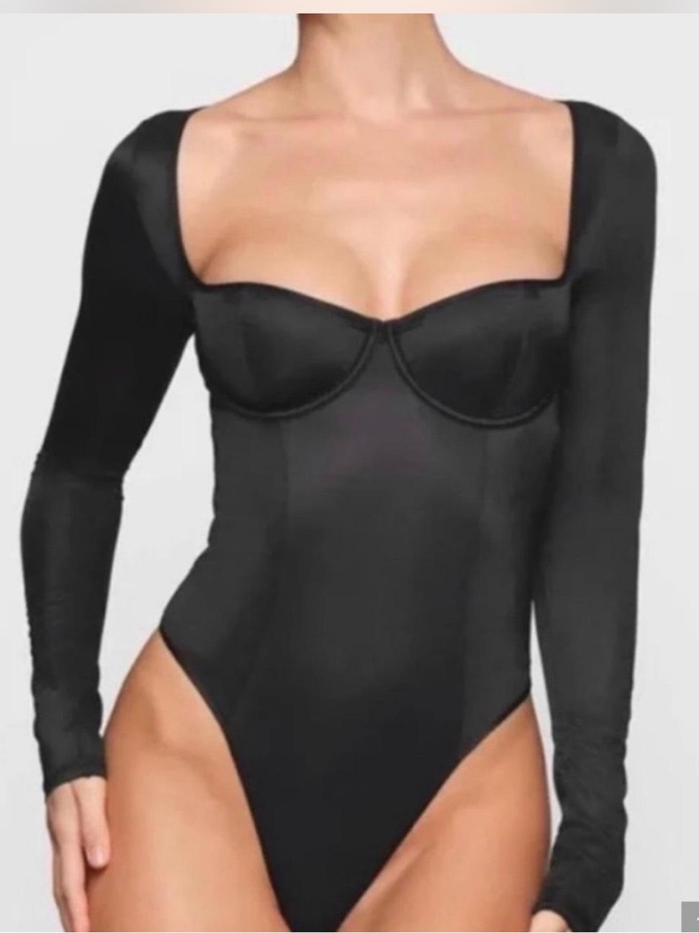 SKIMS Satin Stretch Bustier Bodysuit